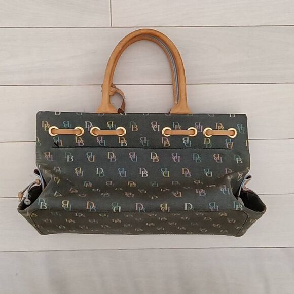 Dooney Bourke Women's Signature DB's Canvas Mini Satchel Bag Brown - Picture 2 of 7